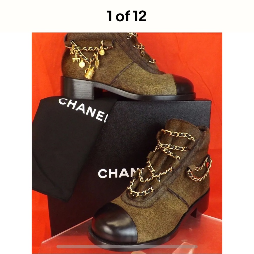 Authentic chanel boots with real fur size 40.1/5